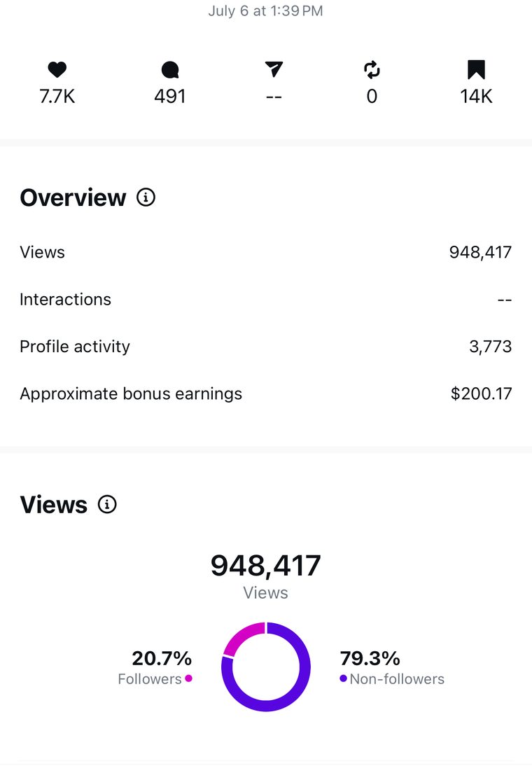 Client Instagram post insights — 100k+ views