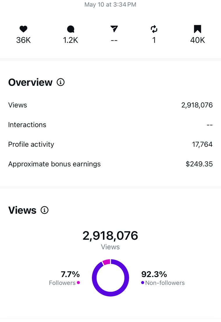 Client Instagram post insights — 100k+ views
